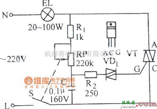 晶闸管控制中的双向晶闸管无级调光、调速电路图  第1张