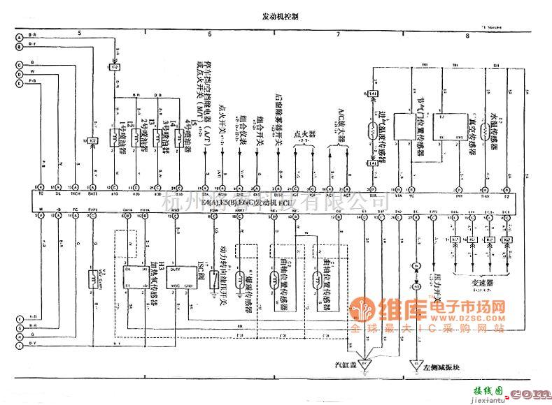 一汽中的威驰发动机控制二电路图  第1张