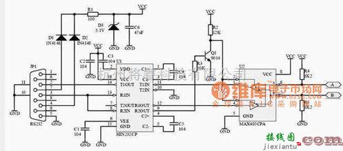 接口电路中的RS232 RS485接口原理图  第1张