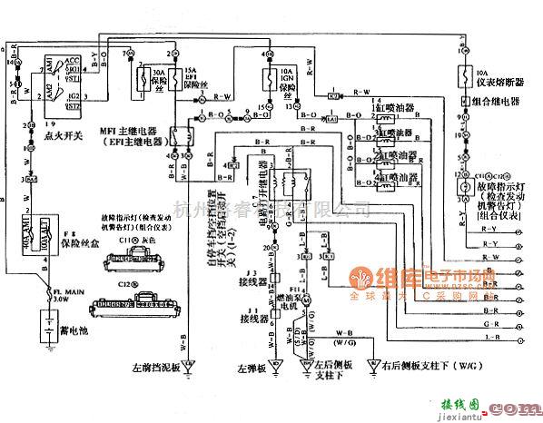 夏利中的夏利2000轿车发动机电路图  第1张