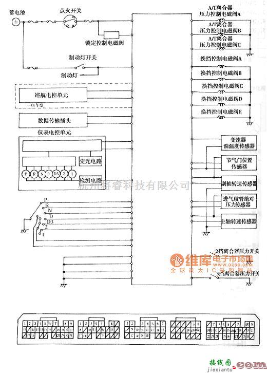 本田中的雅阁2003年款车型自动变速器电控系统电路图  第1张