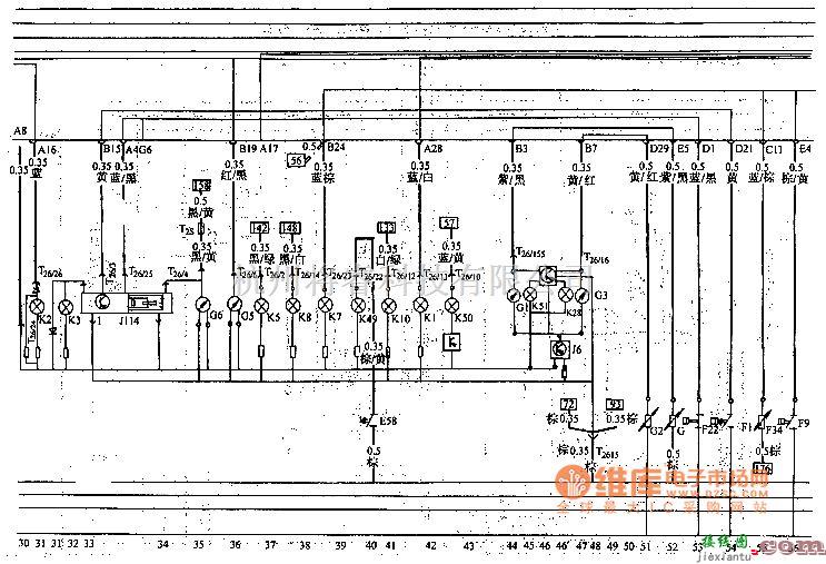 大众（上汽）中的桑塔纳2000系列轿车其他电气系统电路图  第2张