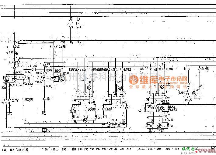 大众（上汽）中的桑塔纳2000系列轿车其他电气系统电路图  第8张