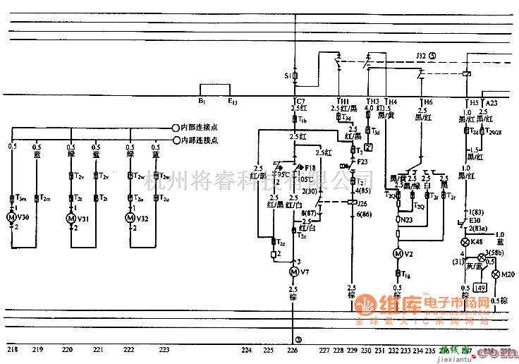 大众（上汽）中的桑塔纳2000系列轿车其他电气系统电路图  第11张