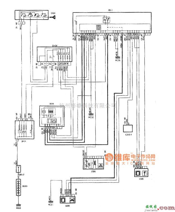 东风雪铁龙中的神龙毕加索2.0L轿车防盗应答器电路图  第1张