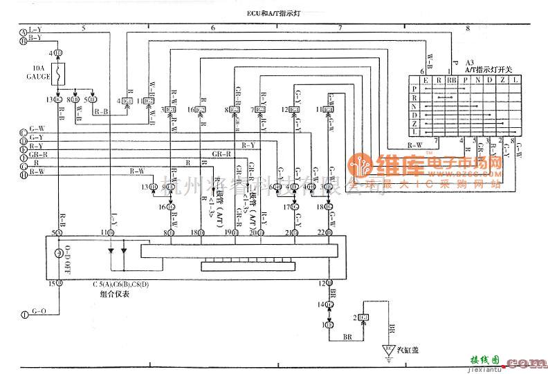 一汽中的威驰ECT和A/T指示灯电路图  第2张