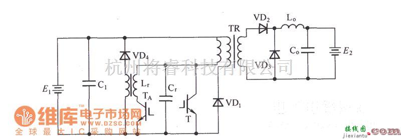 IGBT应用电路中的正激式ZVT-PWM变换器主电路原理电路图  第1张