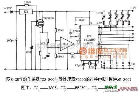 湿敏电路中的F5603是一个四位的CMOS微处理器电路图  第1张