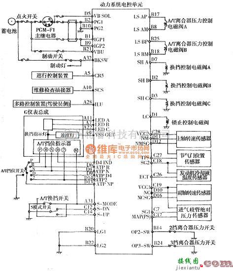 本田中的奥德赛手动自动一体化自动变速器电路图  第1张