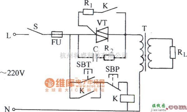 晶闸管控制中的双向晶闸管对单相电感性负载控制电路图  第1张