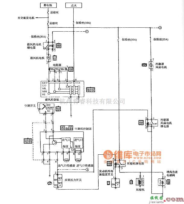 长丰汽车中的猎豹越野车空调系统电路图单  第1张