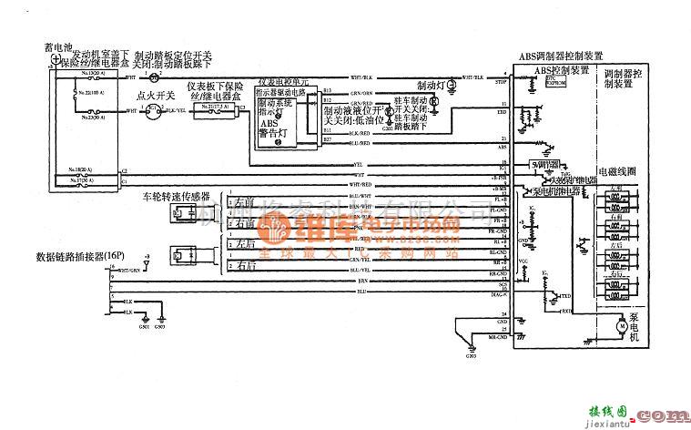 本田中的雅阁2003年款车型ABS电控系统电路图  第1张