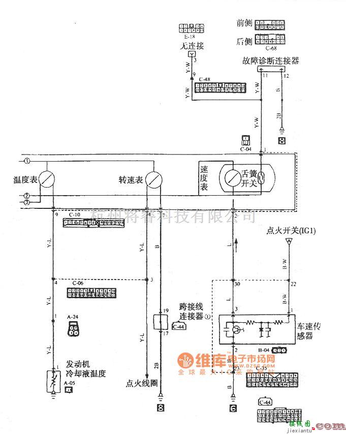 长丰汽车中的猎豹越野车组合仪表电路图  第2张