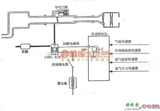 哈飞中的赛马轿车炭罐电磁阀电路图  第1张