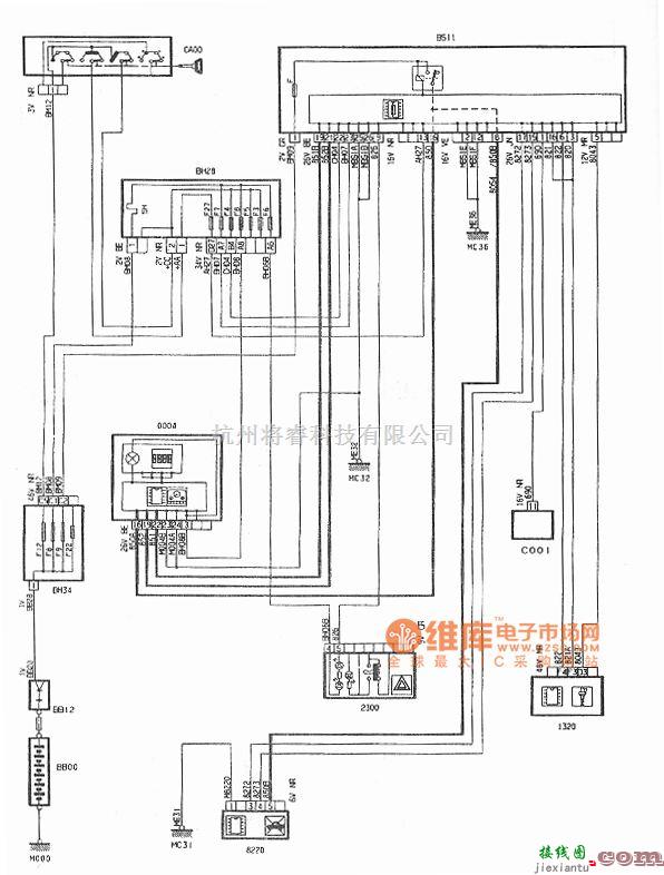 东风雪铁龙中的神龙毕加索1.6L轿车防盗应答器电路图  第1张