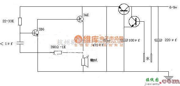 报警控制中的水位报警器电路图  第1张