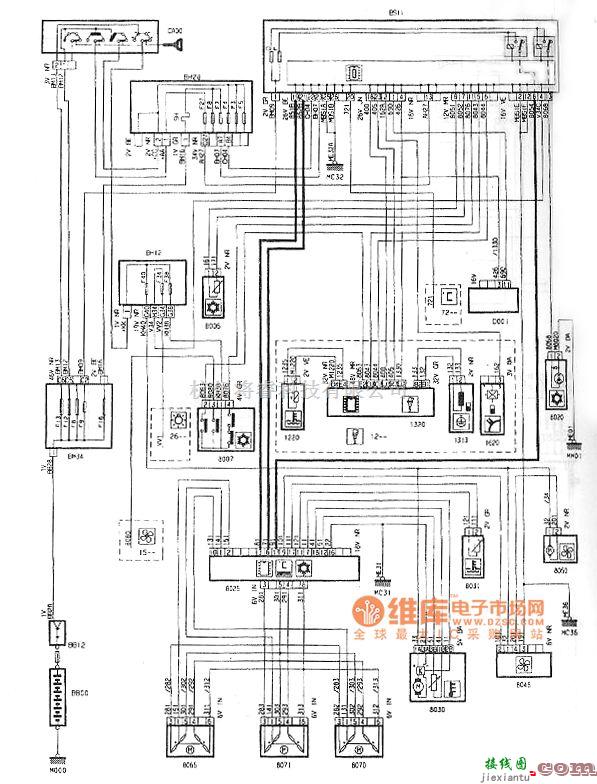 东风雪铁龙中的神龙毕加索2.0L轿车自动空调电路图  第1张