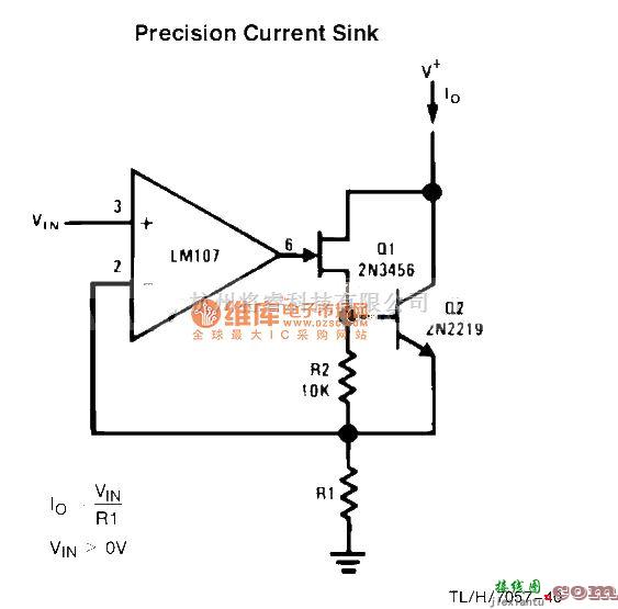 模拟电路中的精密电流阱电路图  第1张