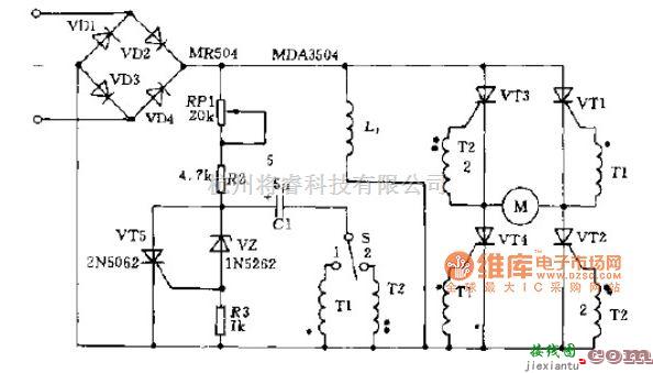 晶闸管控制中的晶闸管控制电动机正反转电路图  第1张