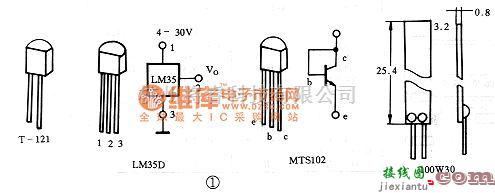 磁场、电场传感器中的SF－10模块与温度传感器的接口电路图  第1张