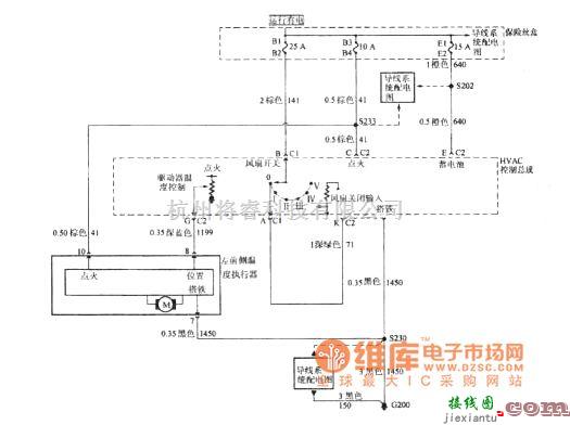 别克中的别克GL8汽车HVAC控制总成和温度执行器C60电路图  第1张