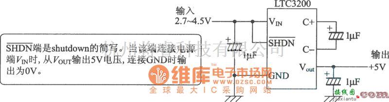 模拟电路中的使用LTC3200的升压电路(充电泵)电路图  第1张