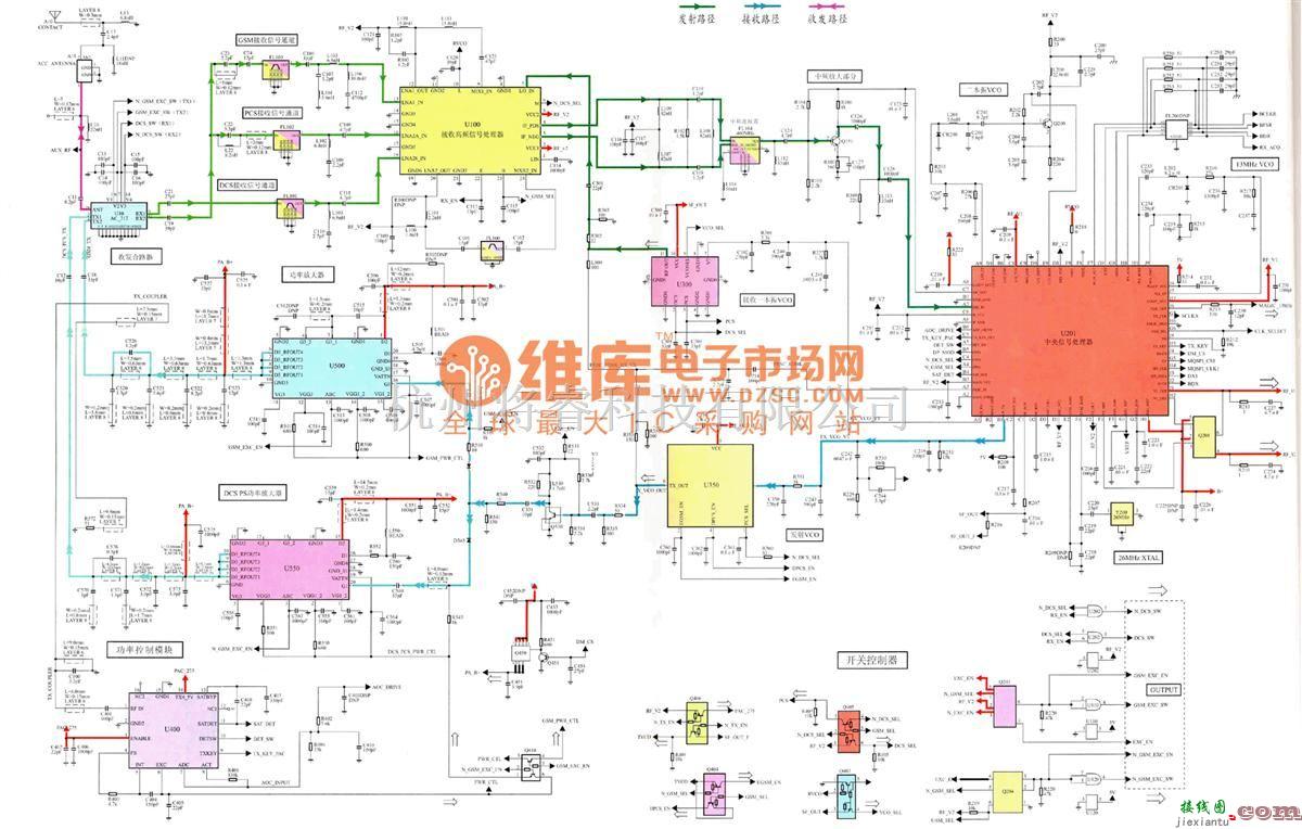 手机维修中的摩托罗拉V60型手机电路原理图  第1张