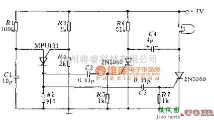 灯光控制中的灯定时闪烁电路图  第1张