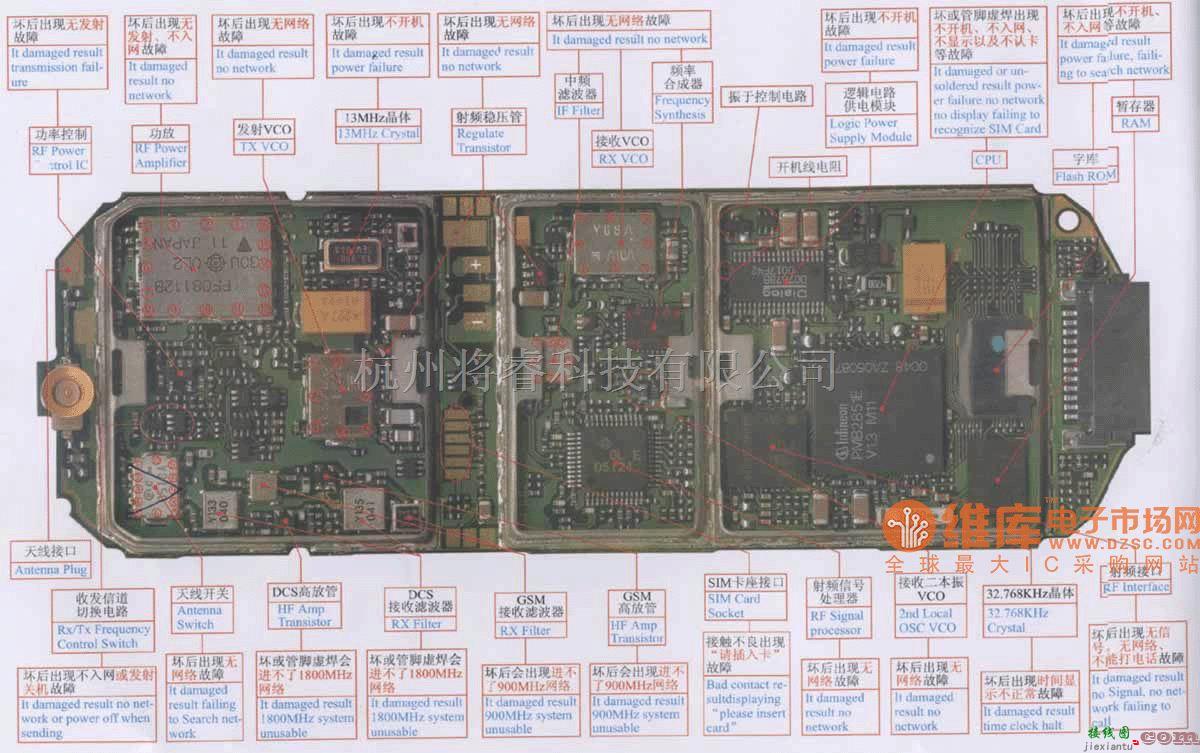 手机维修中的西门子3508维修电路图  第1张