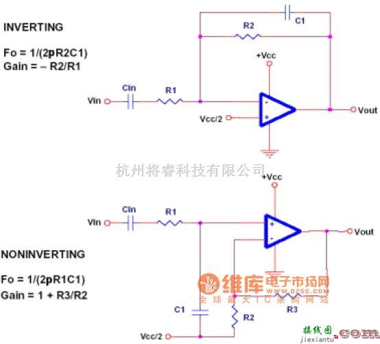 运算放大电路中的运算放大低通滤波器电路图  第1张