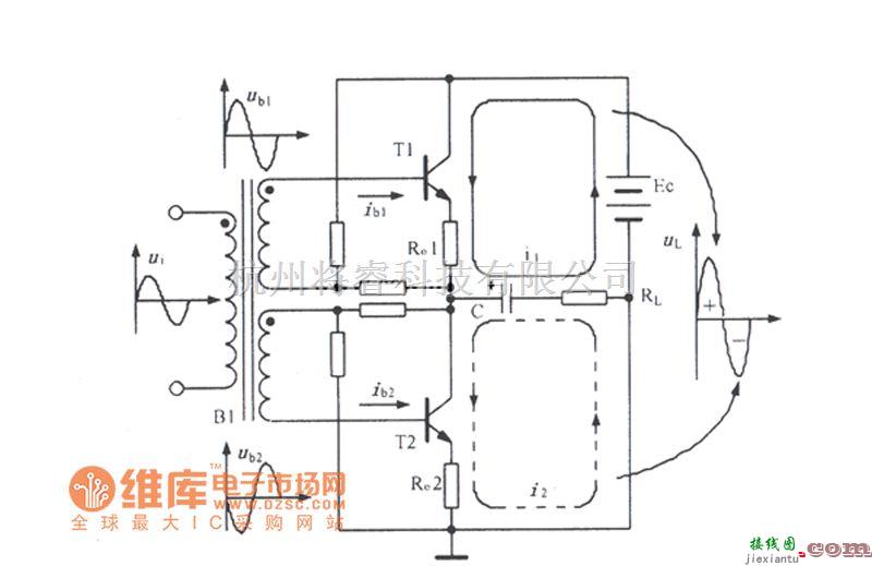 模拟电路中的有输入变压器的OTL电路图  第1张