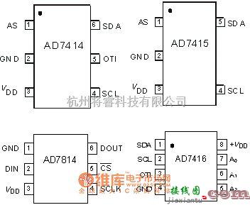 开关电路中的10位低功耗数字温度传感器的应用电路图  第1张