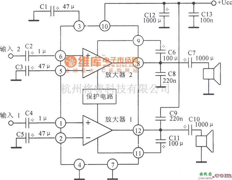 模拟电路中的TA7240AP应用电路图  第1张