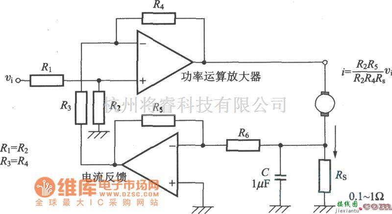 模拟电路中的利用功率放大器作为差动放大器的电流控制方式电路图  第1张