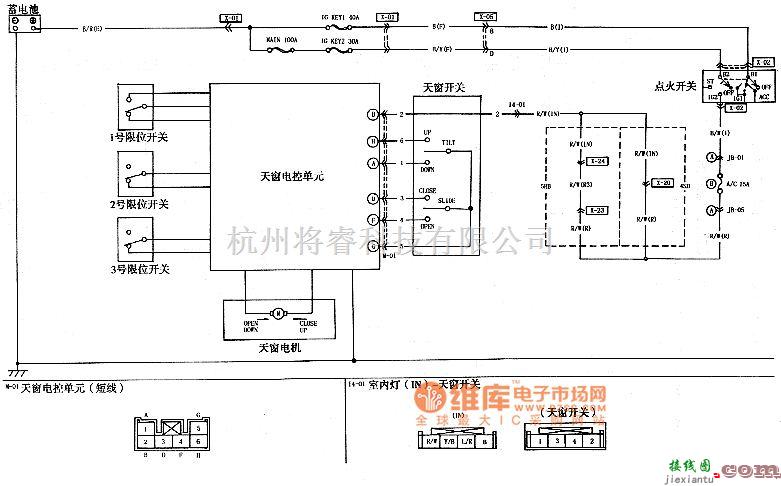 宝马中的M6轿车天窗电路图  第1张