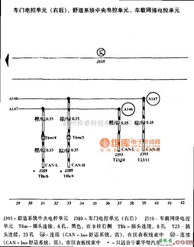 大众（上汽）中的波罗舒适装置CAN总线电路图  第3张