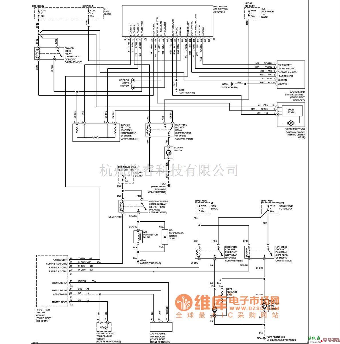 别克中的别克空调电路图（手动空调）  第1张