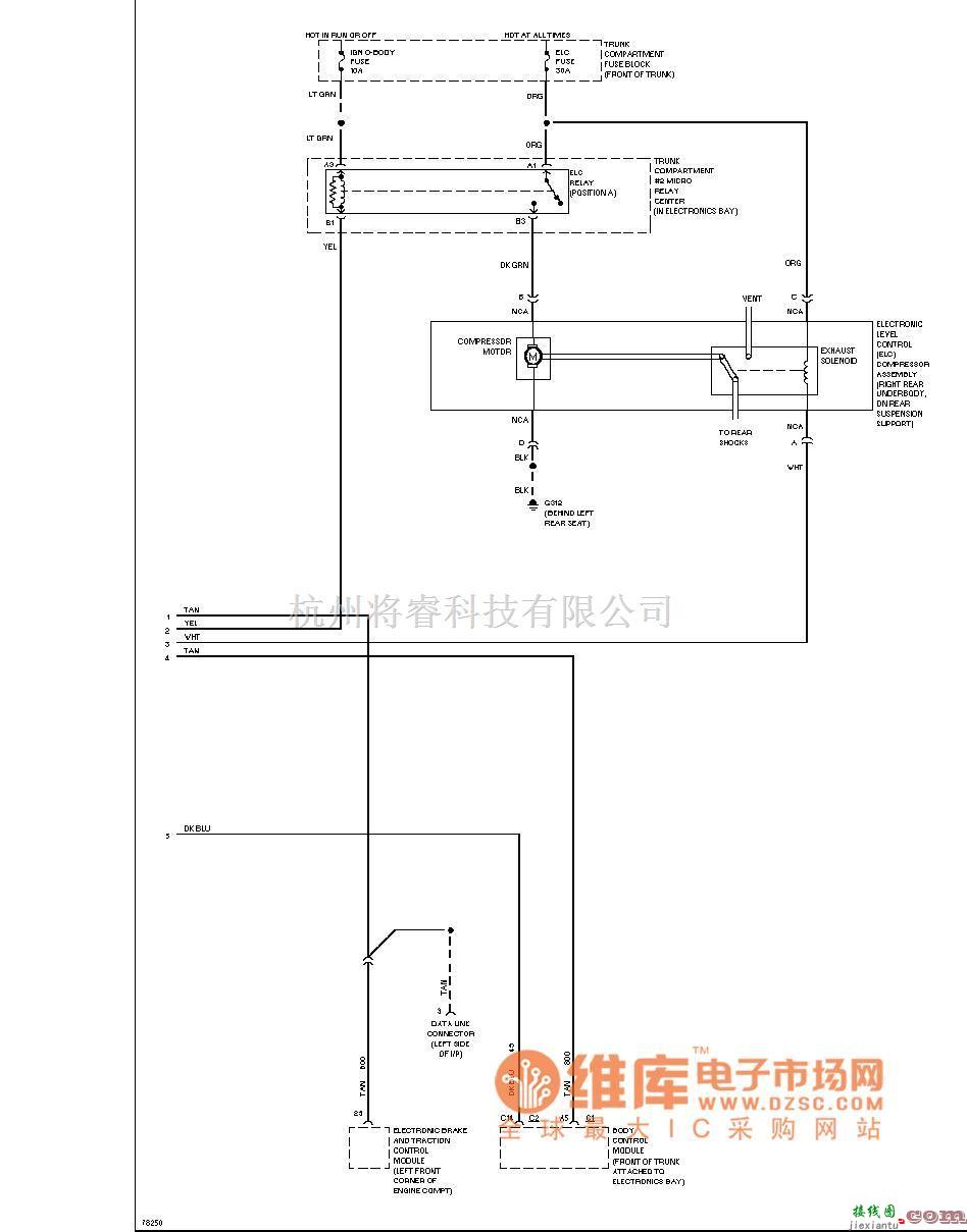 凯迪拉克中的凯帝拉克电子悬挂电路图(连续路面感应式悬挂)  第2张