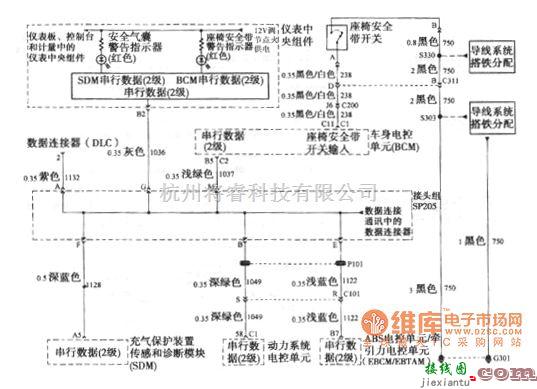 别克中的别克GL8汽车安全气囊系统电路图  第2张