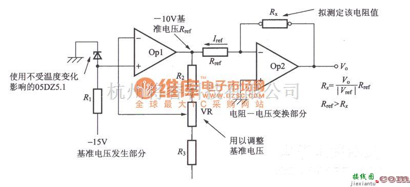 模拟电路中的电阻-电压转换电路图  第1张