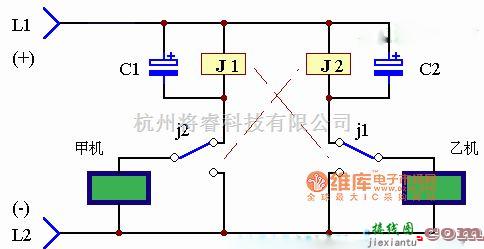 综合电路中的同线电话转接装置电路图  第1张