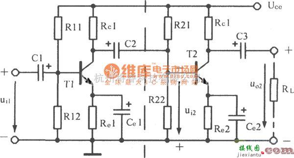 模拟电路中的阻容耦合放大电路图  第1张