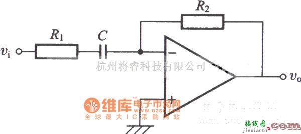 运算放大电路中的一阶旁路滤波器电路图  第1张