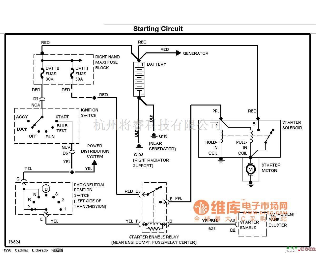 凯迪拉克中的凯帝拉克起动电路图  第1张