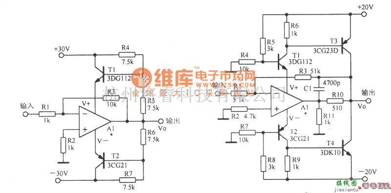 模拟电路中的扩展输出幅度的两种方法电路图  第1张