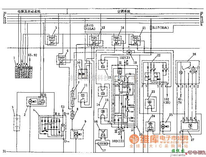 红旗中的普通红旗整车电路图  第1张