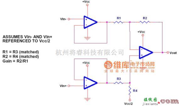 运算放大电路中的运算放大器仪表电路图  第1张