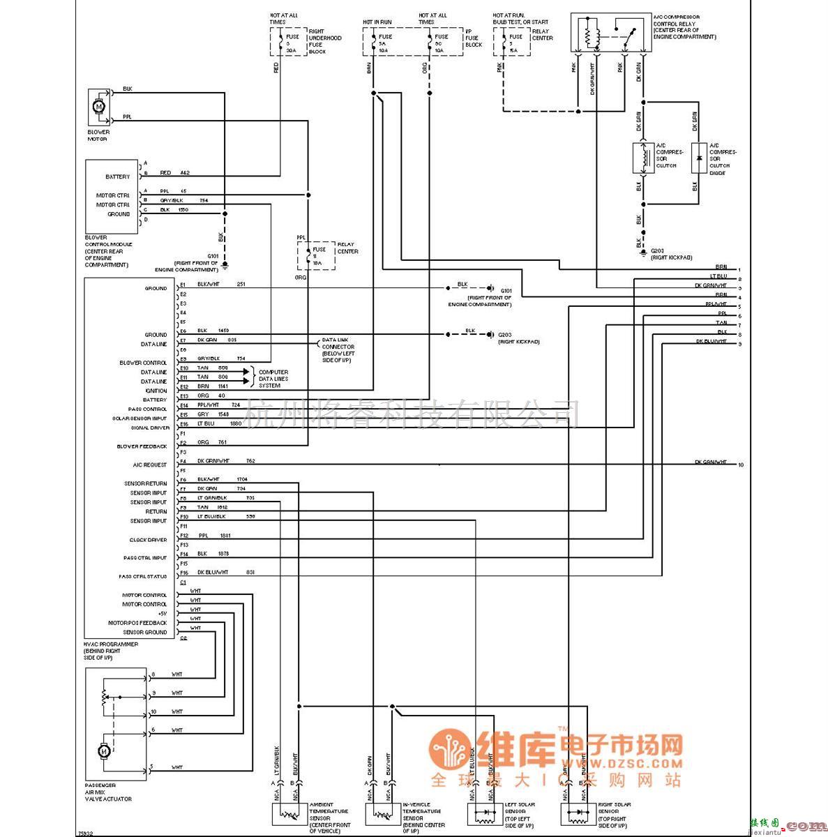 别克中的别克空调电路图（自动空调）  第1张