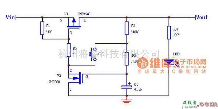 电源电路中的单键开关电源电路图  第1张