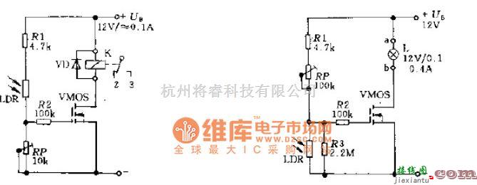 开关电路中的光控开关电路原理图  第1张